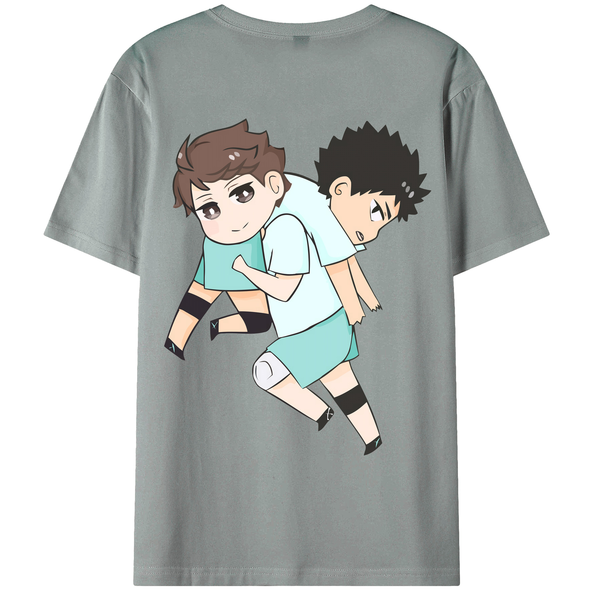 （画像用） ハイキュー!! Haikyu!! 綿100％ メンズ半袖Tシャツ（バックプリント） 通気性